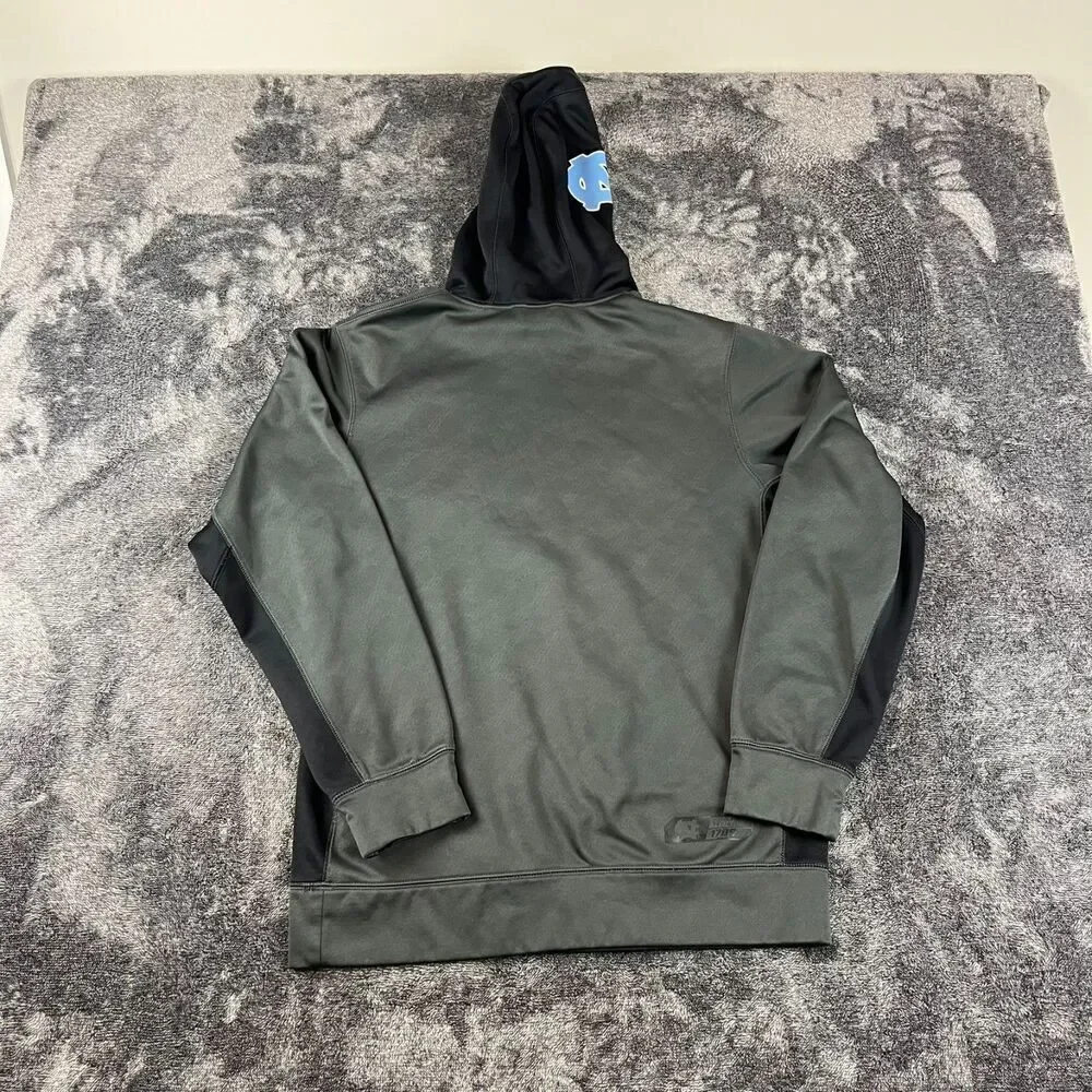 Nike North Carolina Tarheels Therma Fit Hoodie Gray Blue Men's S Big Graphic